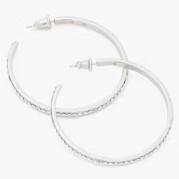 Kate Spade Silver Ring It Up Hoops - Picture 3 of 3